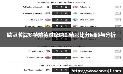 欧冠激战多特蒙德对摩纳哥精彩比分回顾与分析